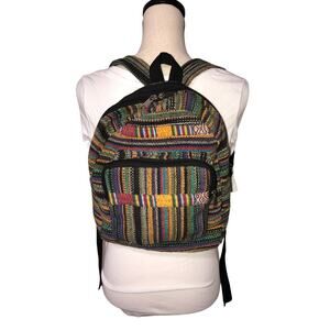 Rising International Backpack Boho Hippie Multicolor Fabric Lightweight Nepal